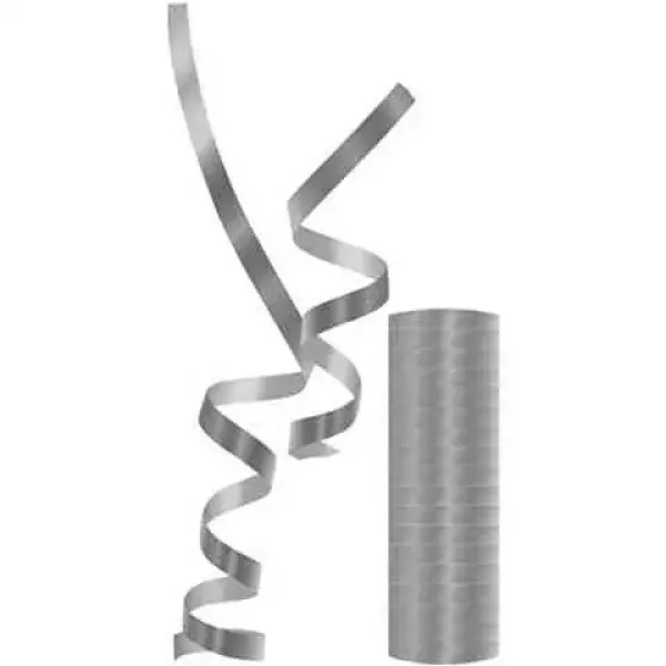Serpentyna metaliczna w kolorze srebrnym 18 sztuk zdjęcie 1