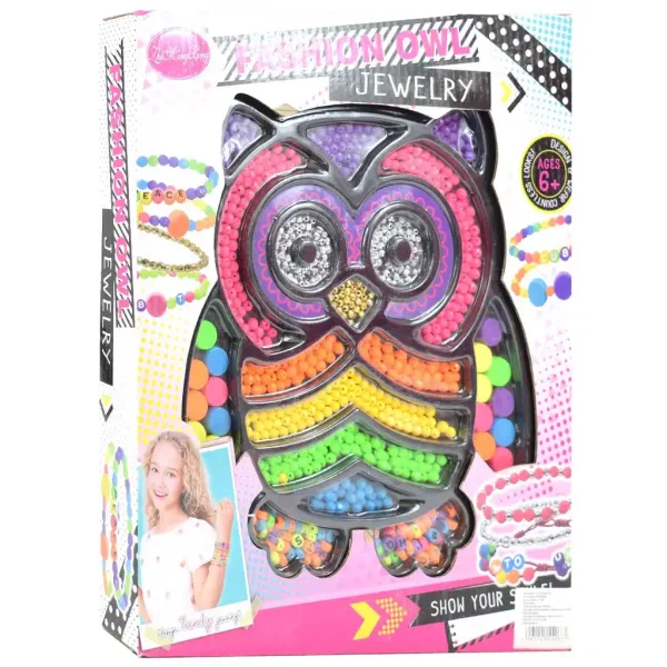 Show Your Style: Zestaw do tworzenia biżuterii z koralikami w kształcie sowy z ponad 200 kolorowymi koralikami i akcesoriami zdjęcie 1