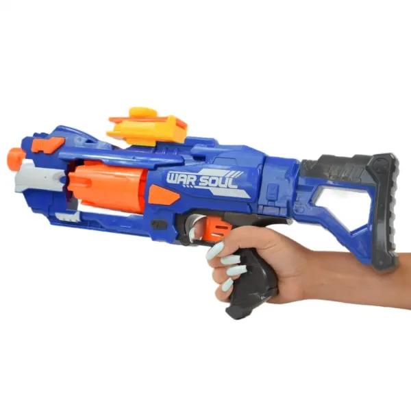 Soft Bullet Gun: Ręczny pistolet na piankowe naboje z obrotowym magazynkiem 44 cm zdjęcie 6