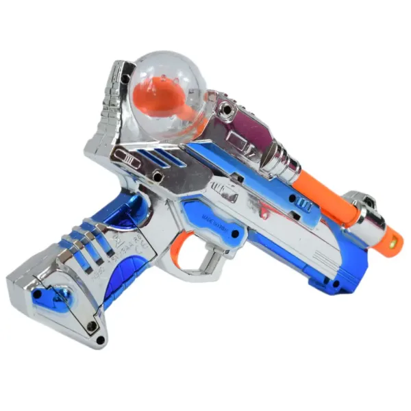 Space Warrior: Elektryczna chromowana broń kosmiczna ze światłem i dźwiękiem 24 cm zdjęcie 3
