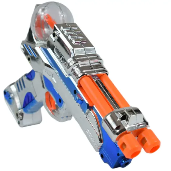 Space Warrior: Elektryczna chromowana broń kosmiczna ze światłem i dźwiękiem 24 cm zdjęcie 4