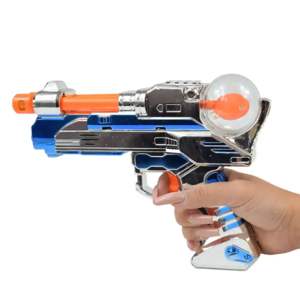 Space Warrior: Elektryczna chromowana broń kosmiczna ze światłem i dźwiękiem 24 cm zdjęcie 5