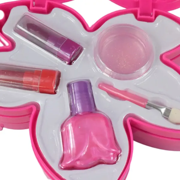Sparkle & Glitter: Trzypoziomowy zestaw do makijażu w kształcie liścia z lustrem zdjęcie 4