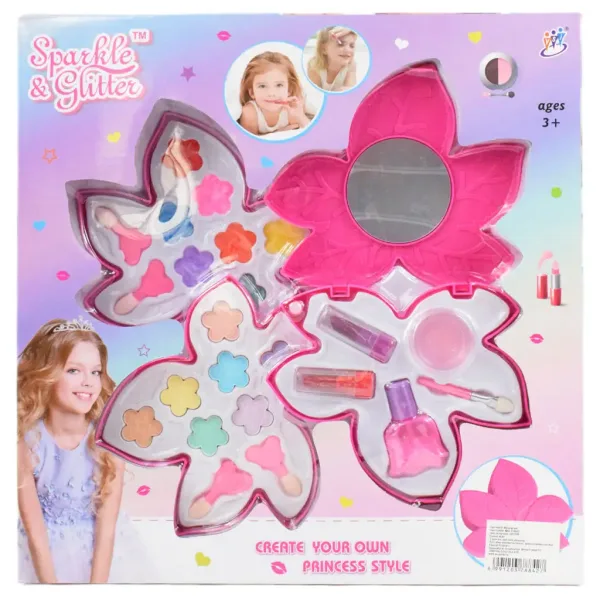 Sparkle & Glitter: Trzypoziomowy zestaw do makijażu w kształcie liścia z lustrem zdjęcie 7