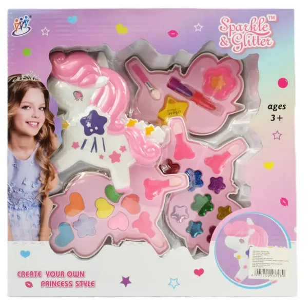 Sparkle & Glitter: Zestaw trójpoziomowej palety do makijażu z jednorożcem zdjęcie 6
