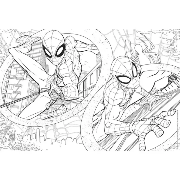 Spider-Man 2 w 1 maxi puzzle 2x60 elementów i kolorowanka 50x35 cm - Lisciani zdjęcie 3