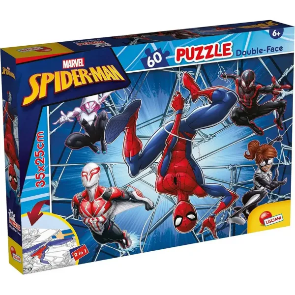 Spider-Man 2 w 1 puzzle 60 elementów i kolorowanka 35x25 cm - Lisciani zdjęcie 1