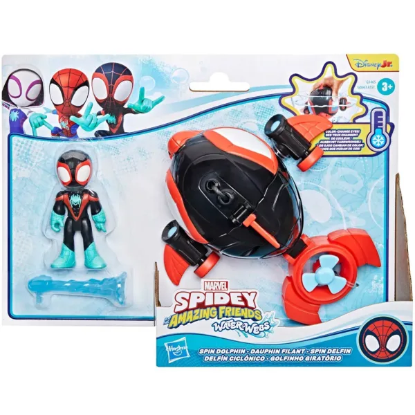 Spidey i jego niesamowici przyjaciele: figurki Wodne Sieci i pojazdy zmieniające kolor - Spin Dolphin - Hasbro zdjęcie 1