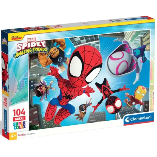 Spidey i jego niesamowici przyjaciele na misji 104-elementowe maxi supercolor puzzle - Clementoni zdjęcie 1