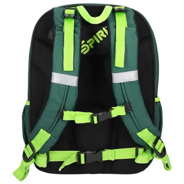 Spirit: Ergonomiczny plecak szkolny w zielonym kolorze z wzorem pantery. zdjęcie 3