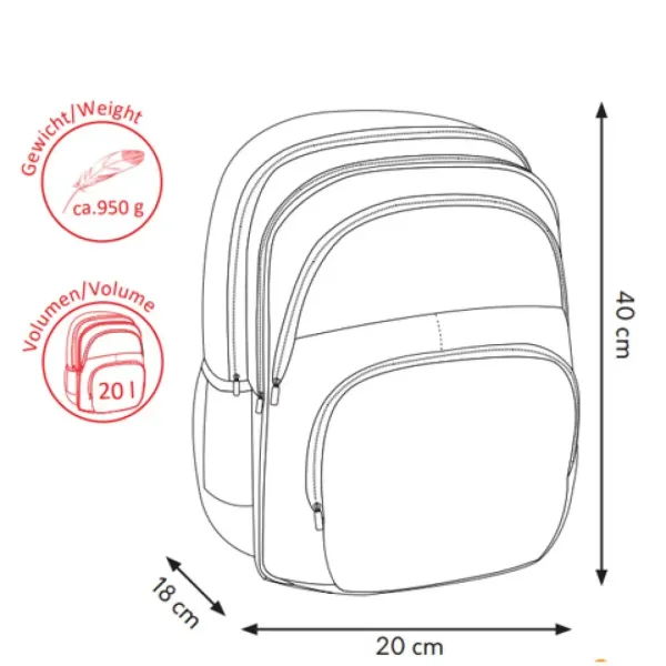 Spirit: Ergonomiczny plecak szkolny z czterema przegrodami w kolorze niebieskim z motywem piłki nożnej. zdjęcie 4