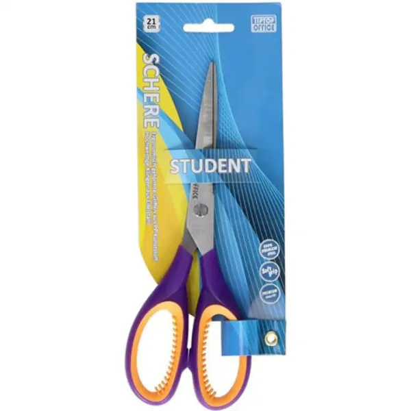 Spirit: Soft Grip nożyczki szkolne i biurowe 21 cm z ostrzem ze stali nierdzewnej, dostępne w różnych kolorach, 1 sztuka zdjęcie 2