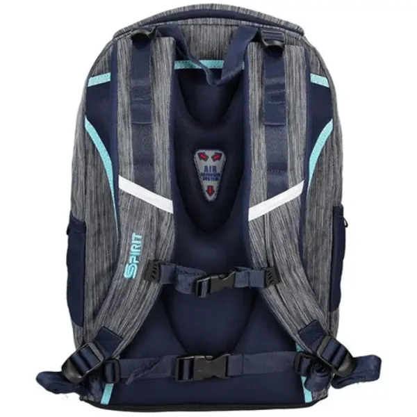 Spirit: Urban szaro-turkusowy ergonomiczny plecak szkolny, plecak zdjęcie 2