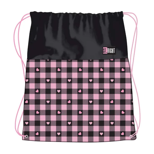 St.Right Pink Checkered worek na buty, worek sportowy 43x34 cm zdjęcie 1