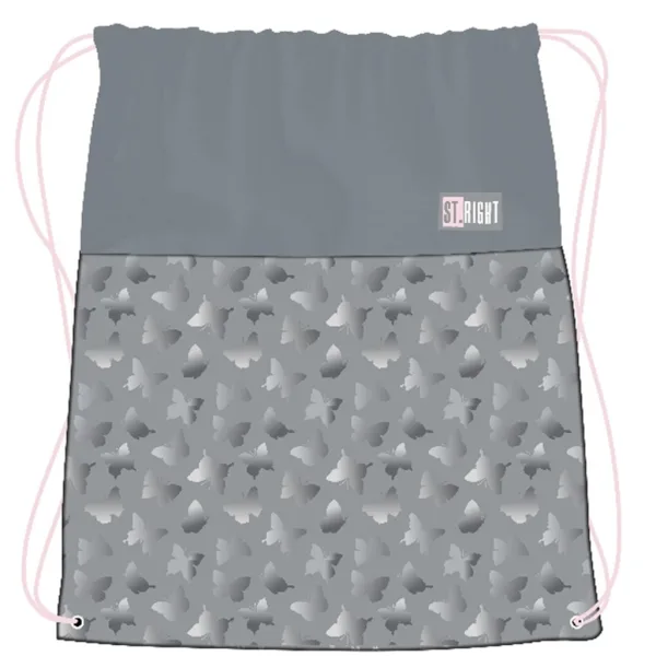 St.Right Silver Butterflies worek na buty, worek sportowy z motylami 34x43 cm zdjęcie 1