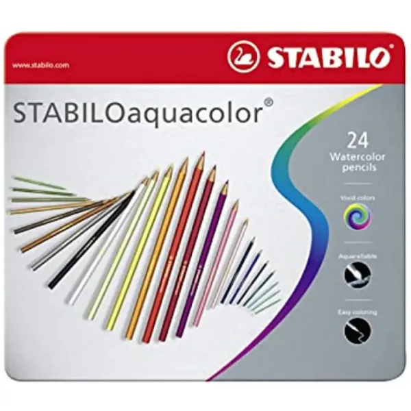 Stabilo: Aquacolor zestaw 24 kredek w metalowym pudełku zdjęcie 1