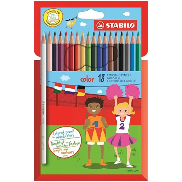 Stabilo Color zestaw 18 kolorowych kredek zdjęcie 1