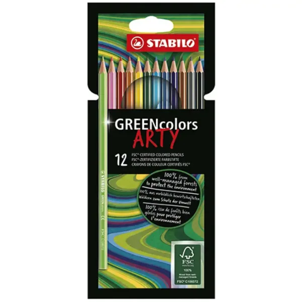 Stabilo: GREENcolors ARTY zestaw kolorowych kredek, 12 sztuk zdjęcie 1