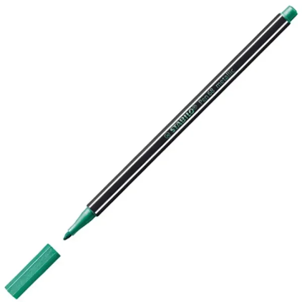 Stabilo: Pen 68 1,4mm pisak filcowy w kolorze metalicznym zielonym zdjęcie 1