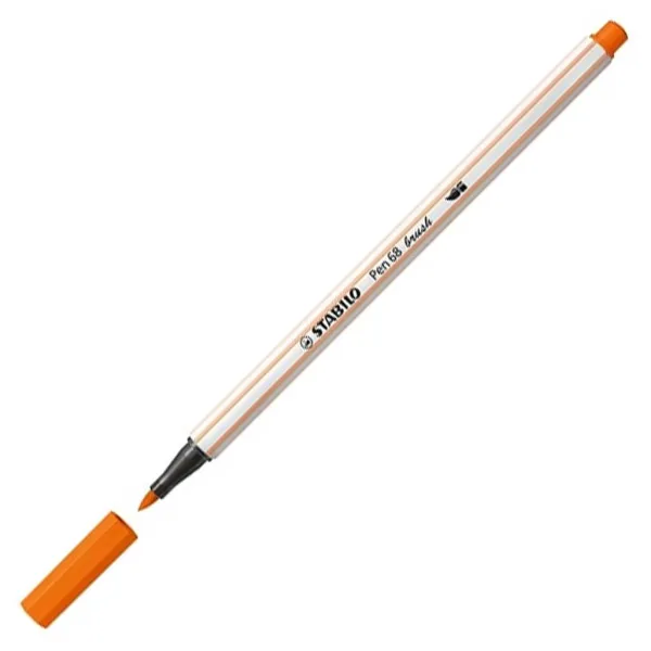 Stabilo: Pen 68 brush — marker pędzelkowy w żywym kolorze pomarańczowym zdjęcie 1