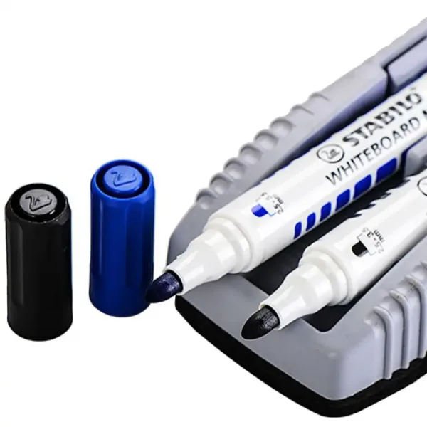 Stabilo: Plan WhiteBoard marker niebieski i czarny marker do tablicy + gąbka zdjęcie 3