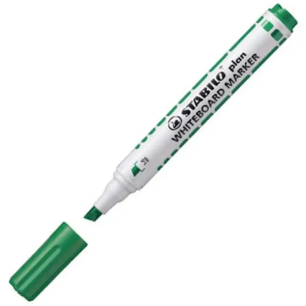 Stabilo: Plan WhiteBoard marker z ściętą końcówką, zielony kolor zdjęcie 2