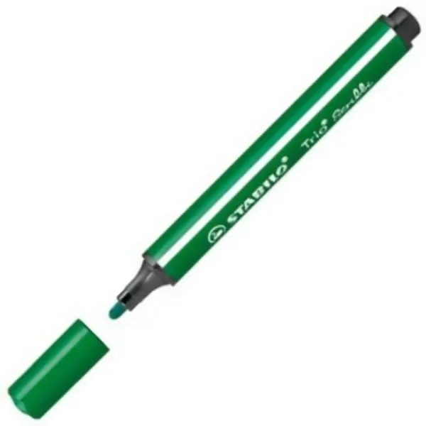 Stabilo: Trio Scribble trójkątna kredka ciemnozielona. zdjęcie 2