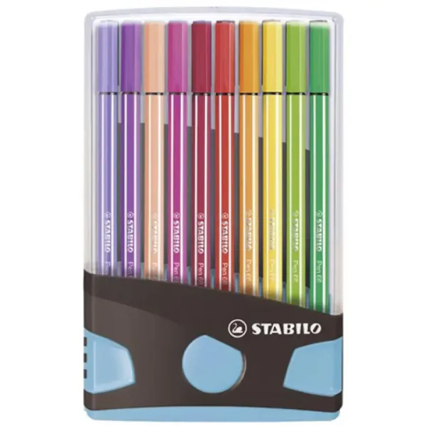 Stabilo: Zestaw 20 cienkopisów Pen 68 ColorParade w rozkładanym jasnoniebieskim etui zdjęcie 1