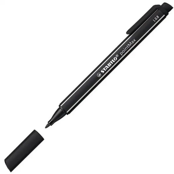 Stabilo: pointMax czarny cienkopis 0,8 mm zdjęcie 2