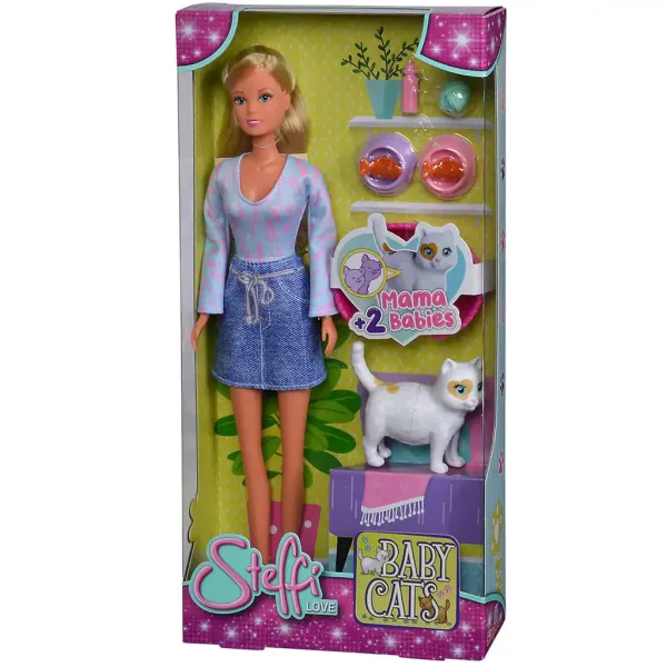 Steffi Love: Blondynka Steffi z kotkami i akcesoriami 29 cm - Simba Toys zdjęcie 5