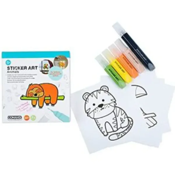 Sticker Art: Zestaw kolorowanki z naklejkami Zwierzęta - Comansi zdjęcie 1