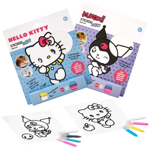 Sticker Art: Zestaw naklejek do kolorowania Hello Kitty różne rodzaje 1 sztuka - Comansi zdjęcie 1