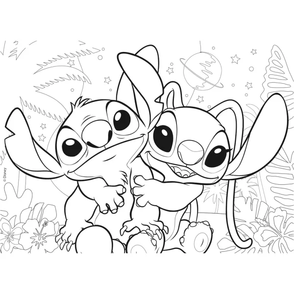 Stitch 2 w 1 puzzle 24-elementowe i kolorowanka 35x25 cm - Lisciani zdjęcie 3