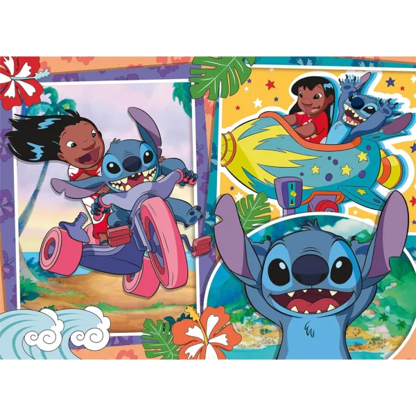 Stitch 2 w 1 puzzle ekologiczne 60 elementów i kolorowanka 70x50 cm – Lisciani zdjęcie 2