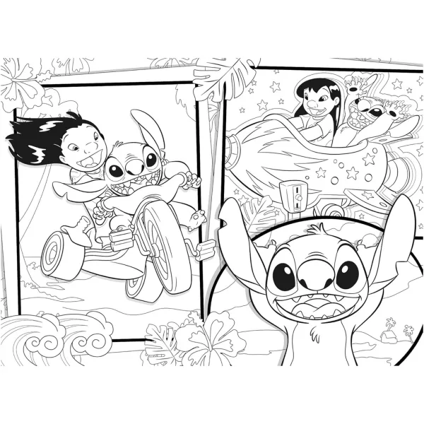 Stitch 2 w 1 puzzle ekologiczne 60 elementów i kolorowanka 70x50 cm – Lisciani zdjęcie 3