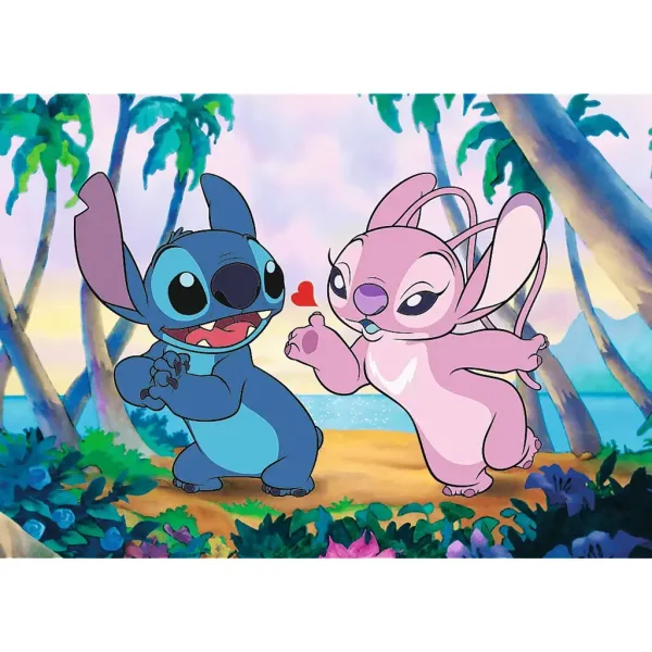 Stitch i Angel na plaży - puzzle premium plus 1000 elementów - Trefl zdjęcie 2