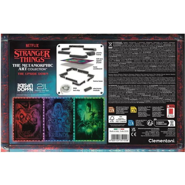 Stranger Things puzzle 520 elementów z ramką i oświetleniem LED RGB – Clementoni zdjęcie 3