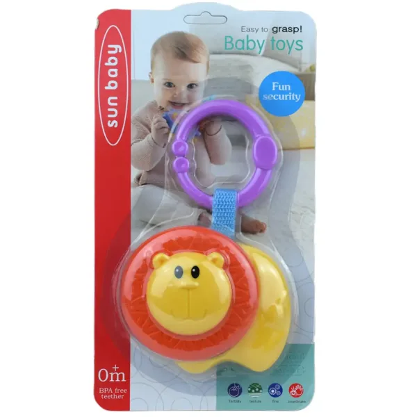 Sun Baby: Wesoły lew BPA wolna grzechotka dla niemowląt zdjęcie 3