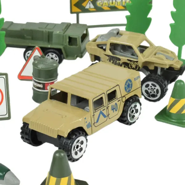 Super Army: Zestaw wojskowy z metalowymi pojazdami i samolotem z napędem zamachowym w dwóch wariantach zdjęcie 3