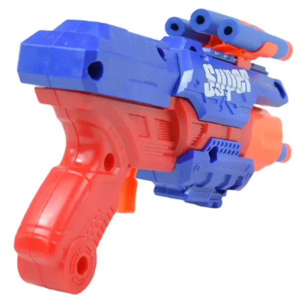 Super Gun: Pistolet na strzałki z pianki z nabojami, o zasięgu 12 metrów, 23x13 cm zdjęcie 4