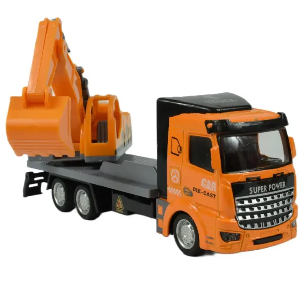 Super Truck: Ciężarówka z kołem zamachowym z koparką 19 cm zdjęcie 4