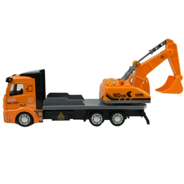 Super Truck: Ciężarówka z kołem zamachowym z koparką 19 cm zdjęcie 5