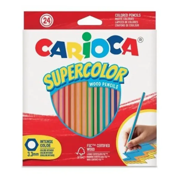 Supercolor kredki kolorowe zestaw 24 sztuki - Carioca