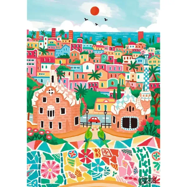 Sztuka kolorów, Barcelona 1000-elementowe puzzle premium - Trefl zdjęcie 2