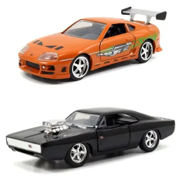 Szybcy i wściekli: Zestaw bliźniaczy metalowych aut Dodge Charger R/T i Toyota Supra 1/32 - Simba Toys zdjęcie 2