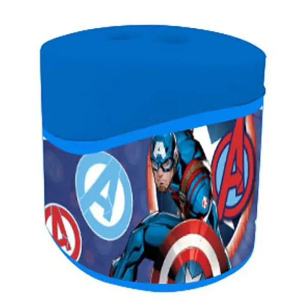 Temperówka z dwoma otworami z pojemnikiem na ścinki z motywem Kapitana Ameryki z Avengers. zdjęcie 2