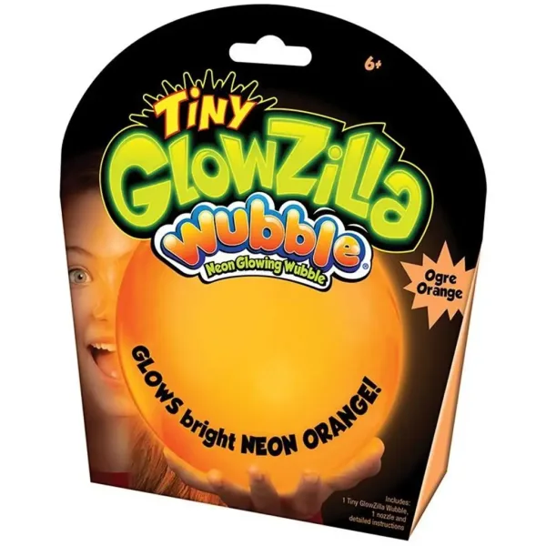 Tiny Glowzilla Wubble świecąca neonowa piłka bąbelkowa w kolorze pomarańczowym 30 cm zdjęcie 1