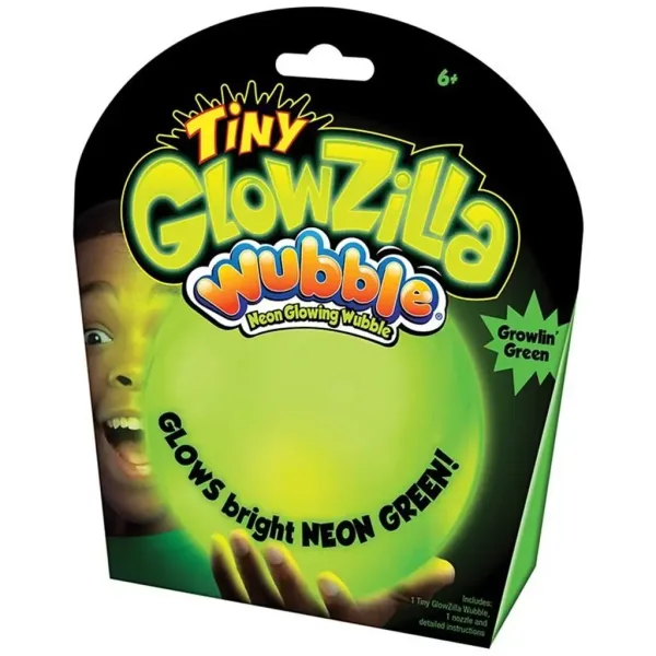 Tiny Glowzilla Wubble świecąca neonowa piłka bąbelkowa w kolorze zielonym 30 cm zdjęcie 1