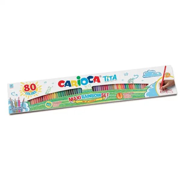 Tita Maxi Rainbow zestaw 80 kolorowych kredek - Carioca zdjęcie 1