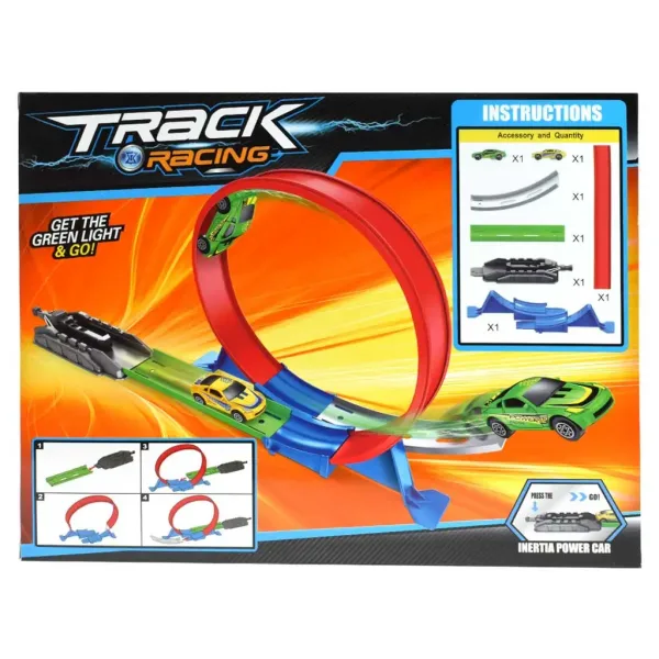 Tor wyścigowy Track Racing z super pętlą 360° i 2 małymi samochodzikami zdjęcie 2
